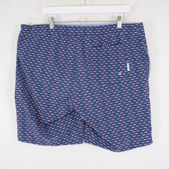 Bonobos Shark Fish Blue Lined Swim Trunks Large 38/9 Mid Rise - Picture 4 of 7